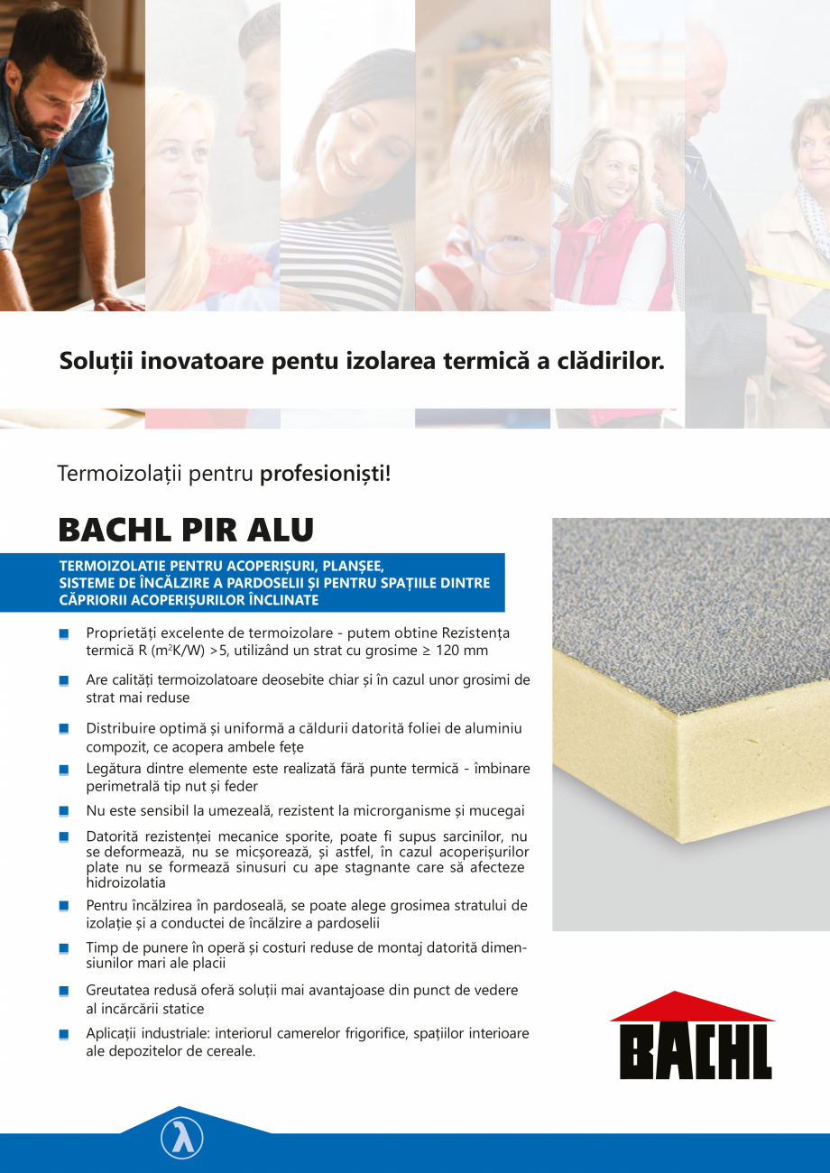 Pagina 1-Placi termoizolante rigide din poliuretan BACHL PIR ALU Fisa tehnica Soluții inovatoare pentu...