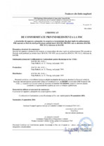 Certificat de conformitate privind rezistenta la foc BACHL