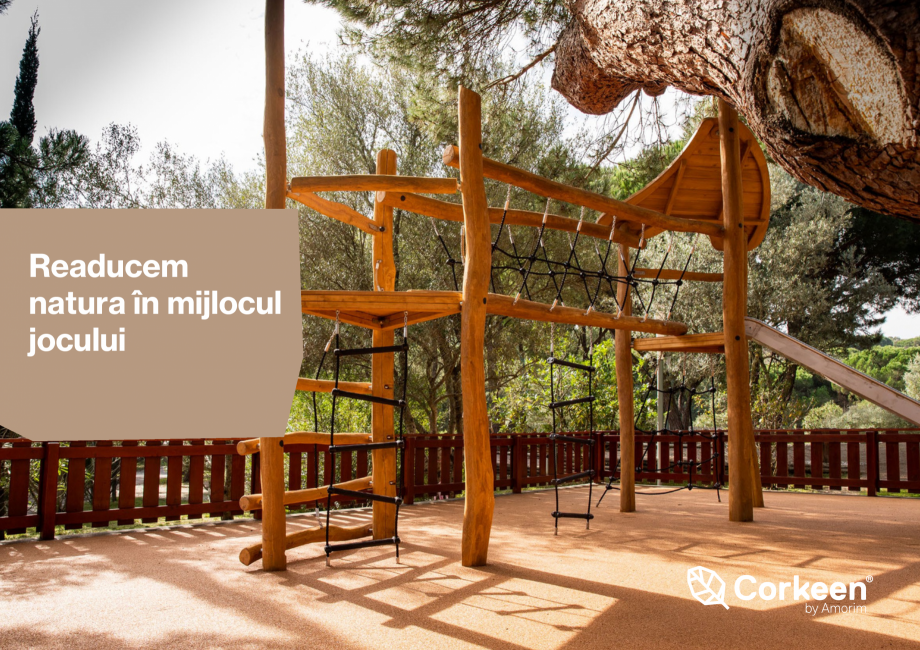 Pagina 1-Pardoseli din pluta pentru locuri de joaca Corkeen by Amorim Catalog, brosura Romana Readucem
natura...