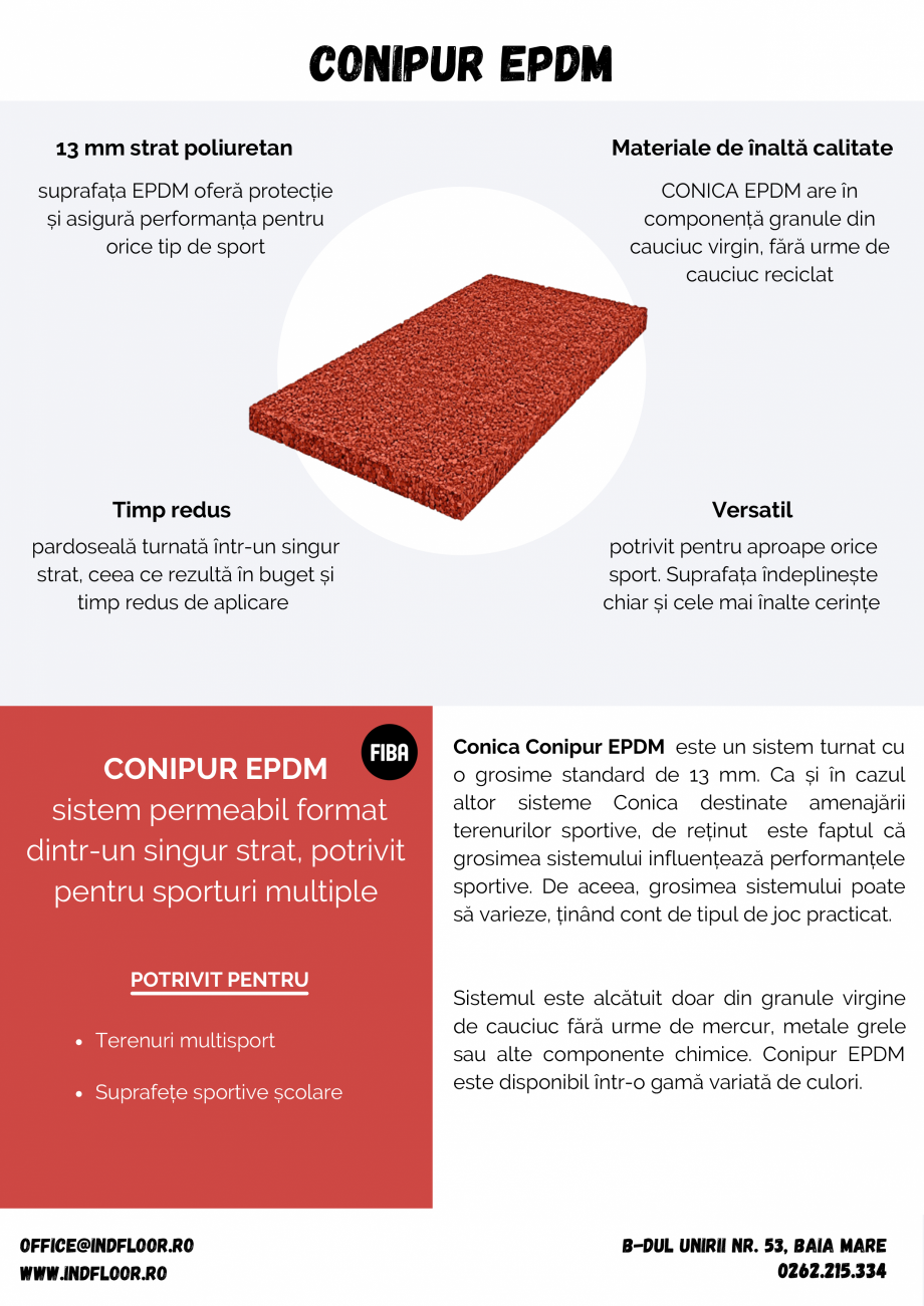 Pagina 1-Sisteme turnate tip tartan pentru terenuri tenis - Conica Conipur EPDM CONICA outdoor  Catalog,...