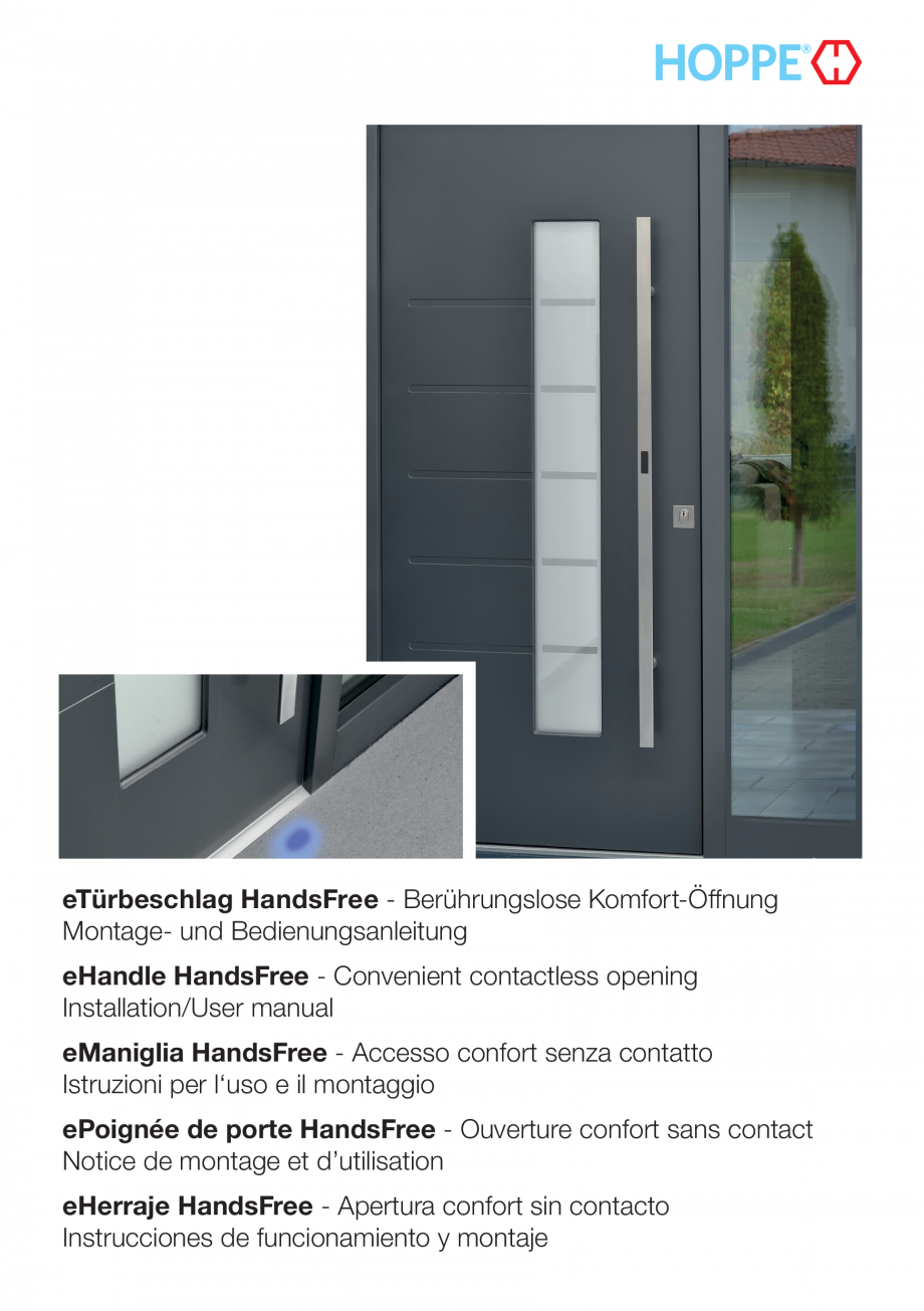 Pagina 1-Deschiderea usii fara contact - HOPPE HandsFree HOPPE Instructiuni montaj, utilizare Engleza,...
