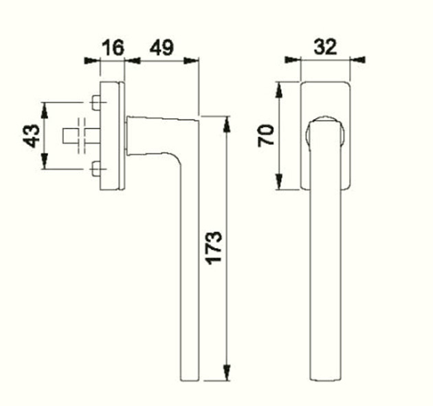 Schiță dimensiuni Maner pentru usa glisanta Dallas PSK-M0643