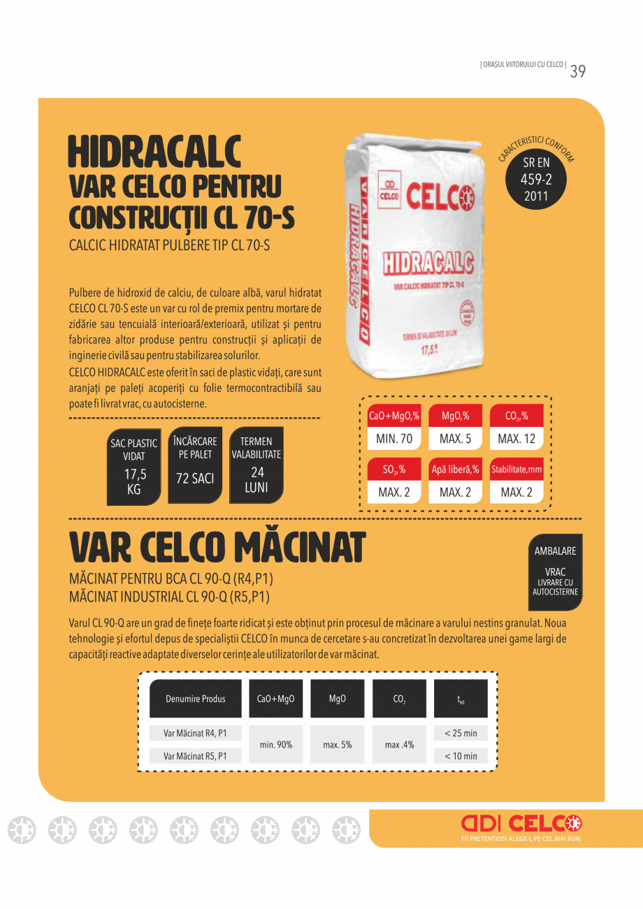 Pagina 39-Pliant CELCO 2019 CELCO Var industrial bulgari, calcic nestins, CL90-Q lu, Var calcic hidratat...