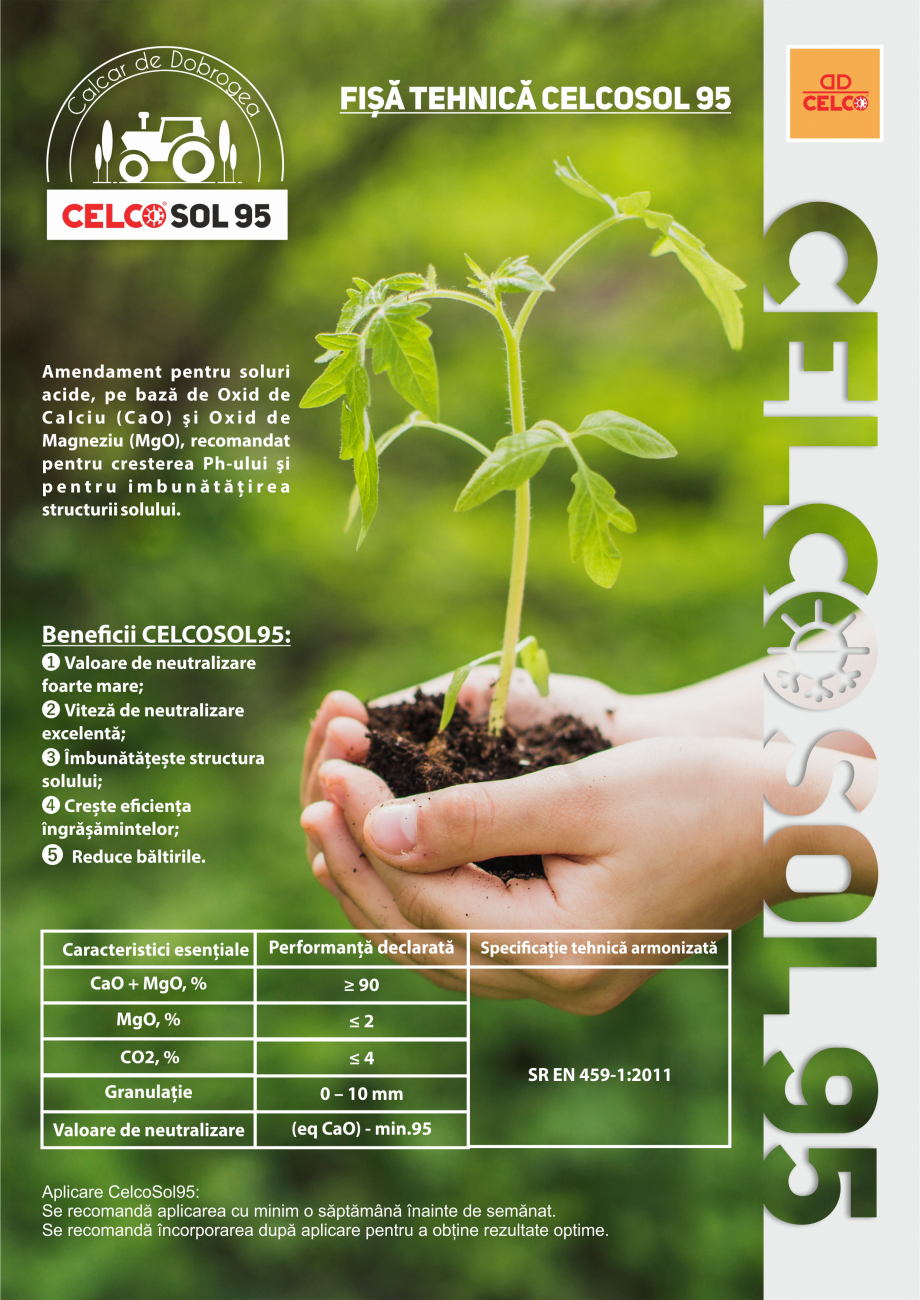 Pagina 1 - Oxid de calciu pentru agricultura  CELCO CELCOSOL95 Fisa tehnica Romana 