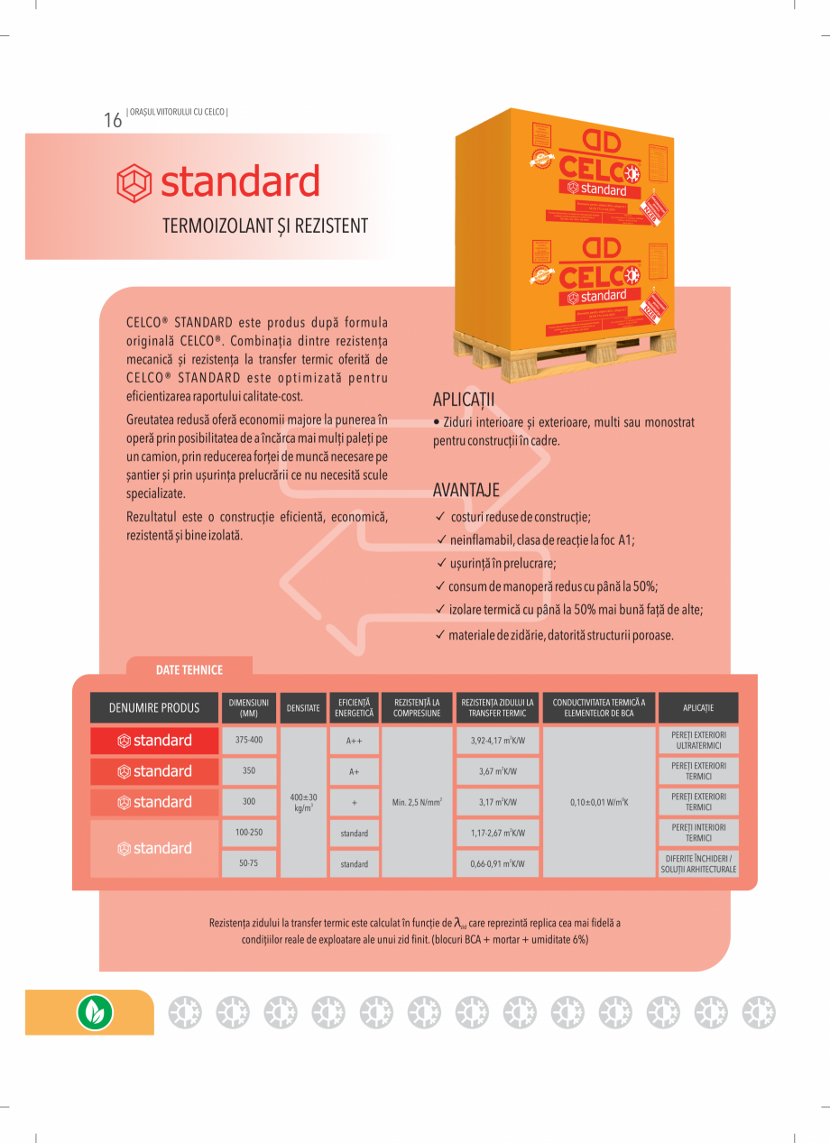 Pagina 16-BCA - beton celular autoclavizat CELCO MEGATERM, MEGATERM PLUS, STANDARD, STRUCTOTERM, SUPERBLOCK...