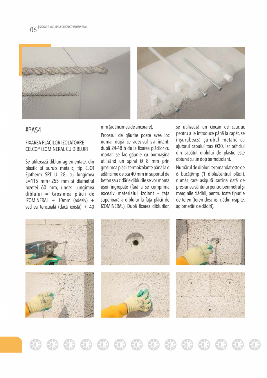 Pagina 3-Etape de montare a izolatiei cu elementele din BCA IZOMINERAL CELCO Instructiuni montaj, utilizare...