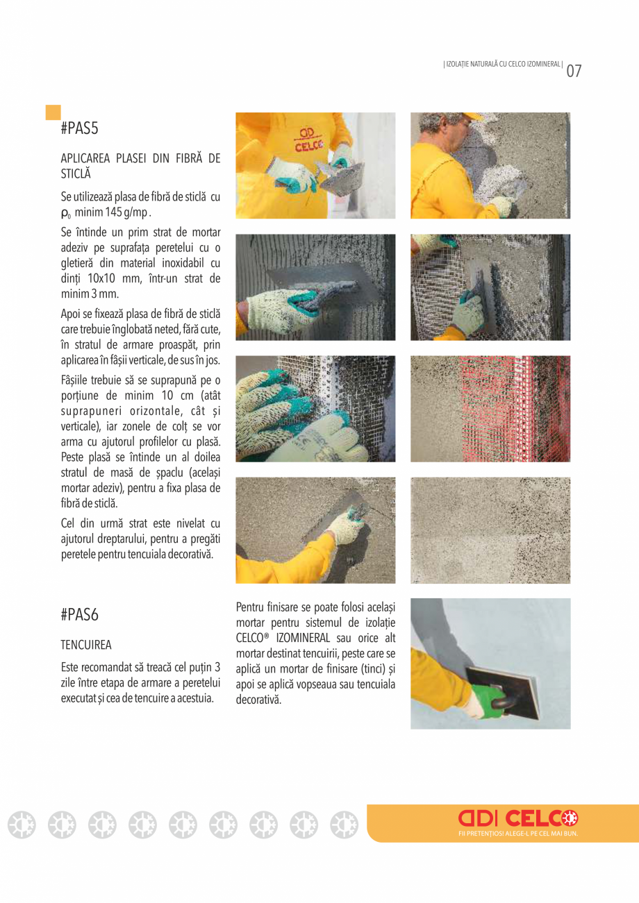 Pagina 4-Etape de montare a izolatiei cu elementele din BCA IZOMINERAL CELCO Instructiuni montaj, utilizare...