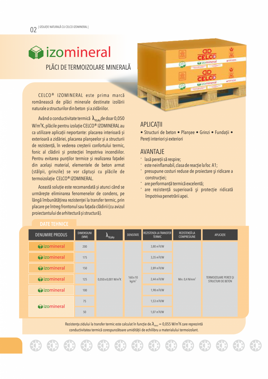 Pagina 2-Termoizolatie naturala cu IZOMINERAL CELCO Catalog, brosura Romana 