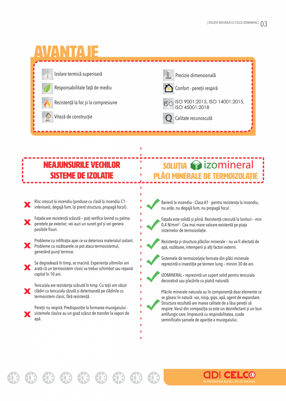 Pagina 5-Placi minerale termoizolatoare Izomineral 2024 CELCO Catalog, brosura Romana 