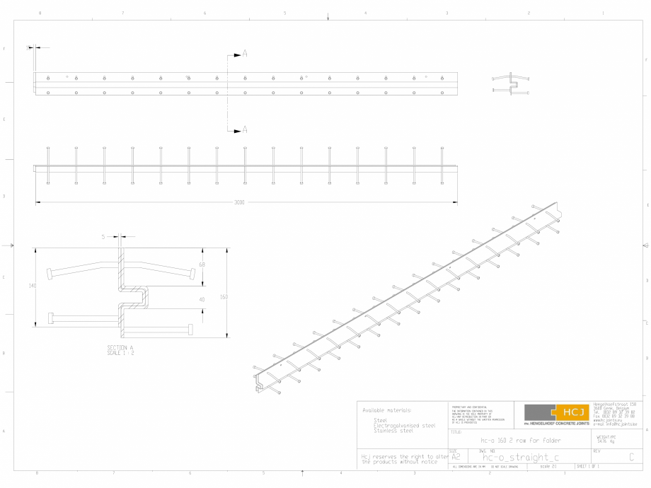 Pagina 1-CAD-DWG Profile pentru rosturi 160x5 HCJ Detaliu de produs HC-Omega Sinus Slide 