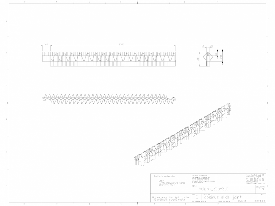 Pagina 1-CAD-DWG Profile pentru rosturi 205-300 HCJ Detaliu de produs Cosinus Slide 