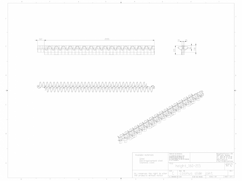 Pagina 1-CAD-DWG Profile pentru rosturi 160-215 HCJ Detaliu de produs Cosinus Slide 