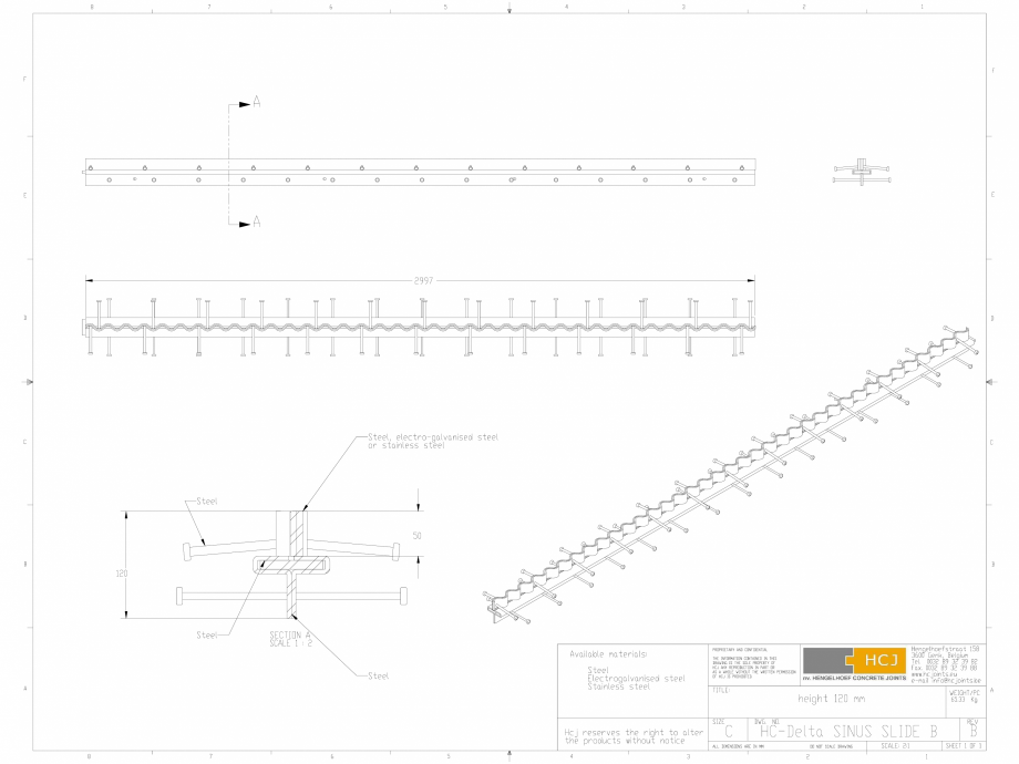 Pagina 1 - CAD-DWG Profile pentru rosturi 120x5 HCJ Detaliu de produs HC-Delta Sinus Slide 