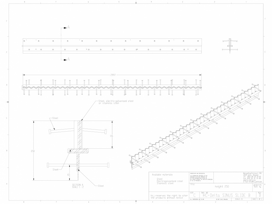 Pagina 1 - CAD-DWG Profile pentru rosturi 250x5 HCJ Detaliu de produs HC-Delta Sinus Slide 