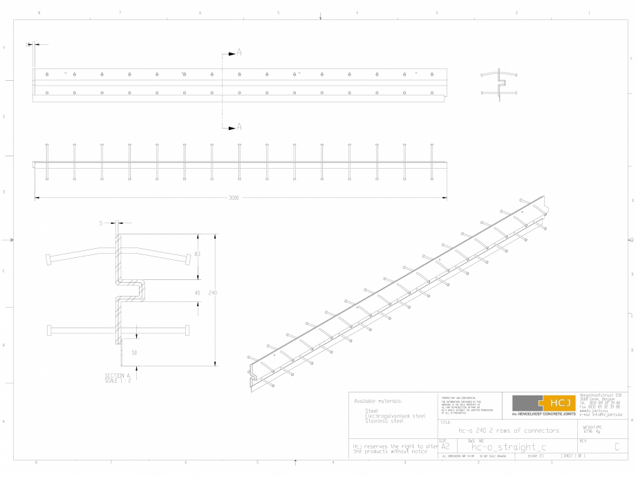 Pagina 1-CAD-DWG Profile pentru rosturi 240x5 HCJ Detaliu de produs HC-Omega 