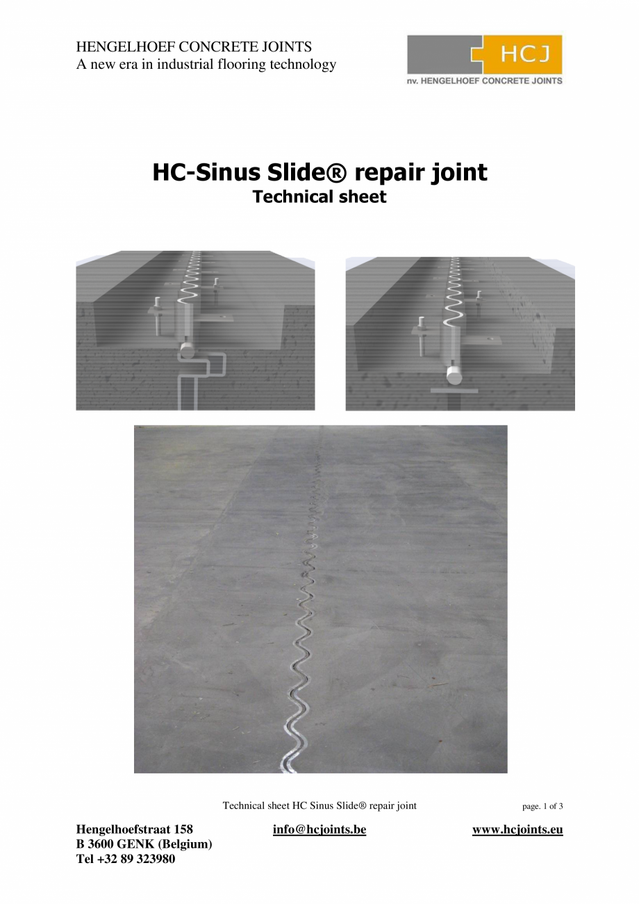 Pagina 1-Profile de reparatie pentru rosturi  HCJ HC-Delta Sinus Slide Fisa tehnica Engleza HENGELHOEF...