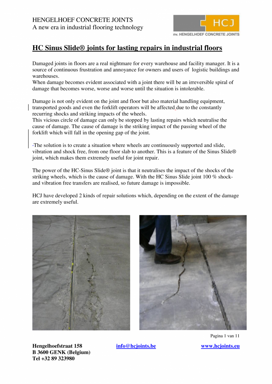 Pagina 1-Profile pentru reparatii de durata in industria podelelor HCJ HC-Delta Sinus Slide Catalog, brosura ...