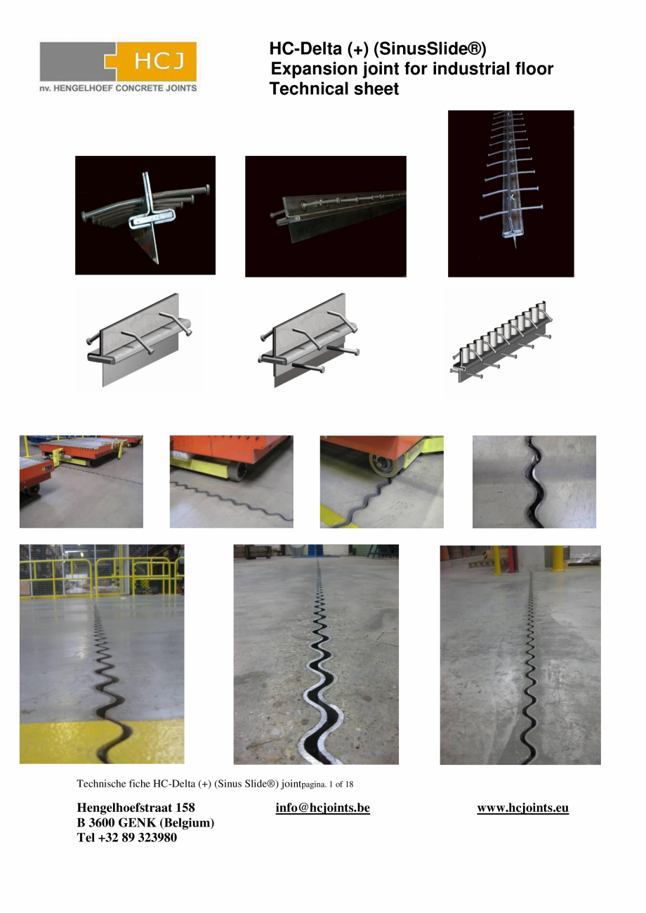 Pagina 1-Profile de dilatatie pentru podele industriale HCJ HC-Delta Sinus Slide Fisa tehnica Engleza...
