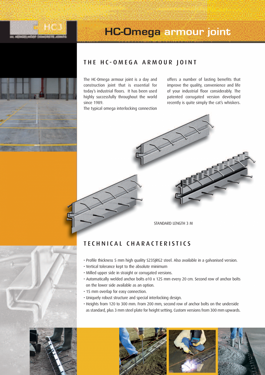 Pagina 2-Cele mai potrivite profile de armare pentru podele industriale HCJ HC-Omega Catalog, brosura Engleza...