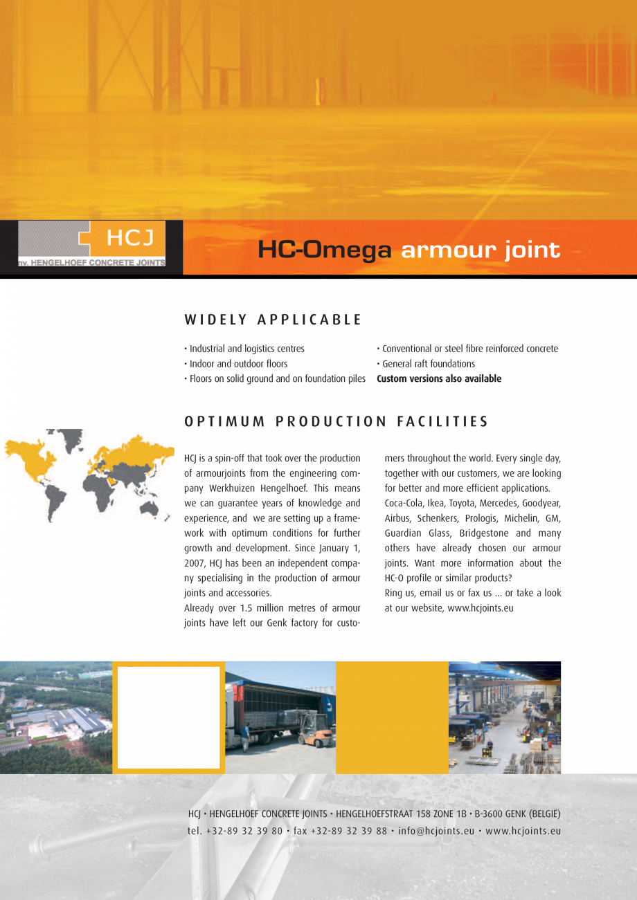Pagina 4-Cele mai potrivite profile de armare pentru podele industriale HCJ HC-Omega Catalog, brosura Engleza...