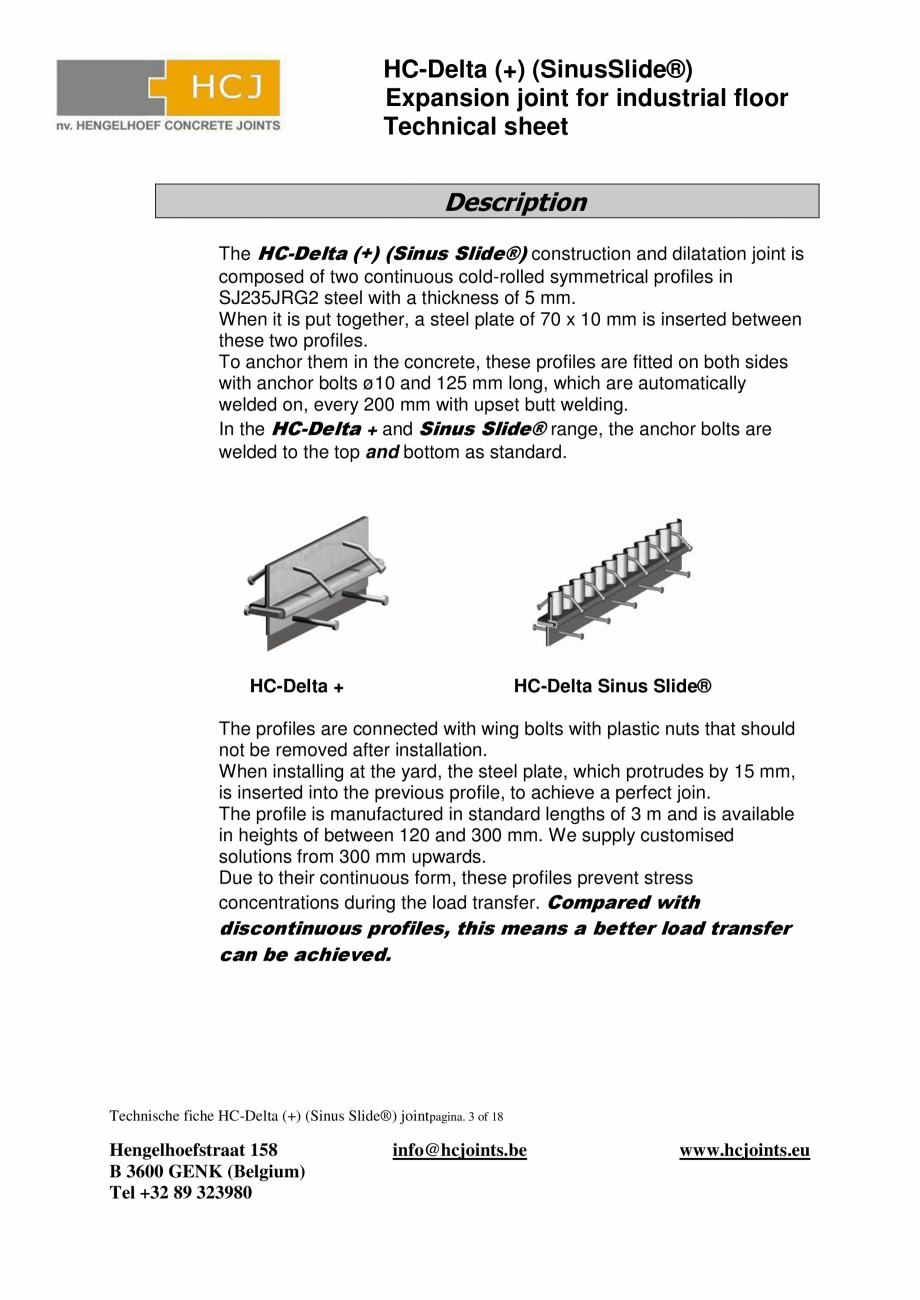 Pagina 4-Profile de dilatatie pentru pardoseli industriale HCJ HC-Delta (+) Fisa tehnica Engleza hcjoints.be
...