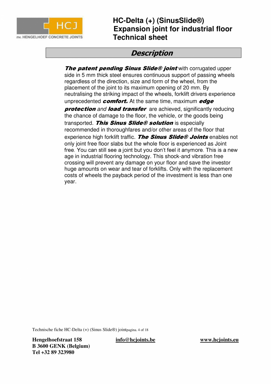 Pagina 5-Profile de dilatatie pentru pardoseli industriale HCJ HC-Delta (+) Fisa tehnica Engleza rial...