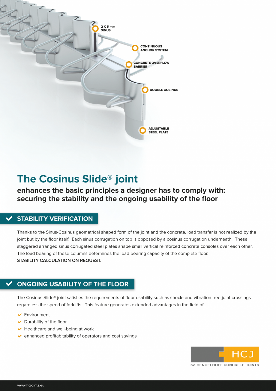 Pagina 2-Profile de dilatatie pentru pardoseli industriale HCJ Cosinus Slide Fisa tehnica Engleza s the...