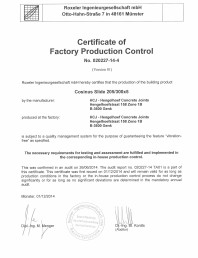 Certificare produs - Controlul productiei in fabrica Cosinus Slide 205/300x5