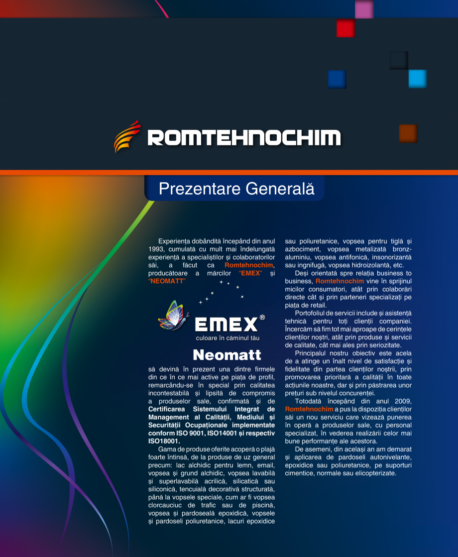 Pagina 3-Catalog  produse Emex  Catalog, brosura Romana ori, atât prin colaborări
directe cât și prin...