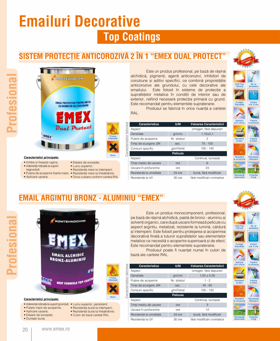 Pagina 21-Catalog  produse Emex  Catalog, brosura Romana vi și fileri, pentru finisarea
tencuielilor...
