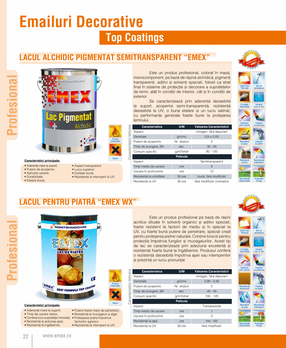 Pagina 23-Catalog  produse Emex  Catalog, brosura Romana ru ce îi conferă o bună rezistență la
fungi și ...