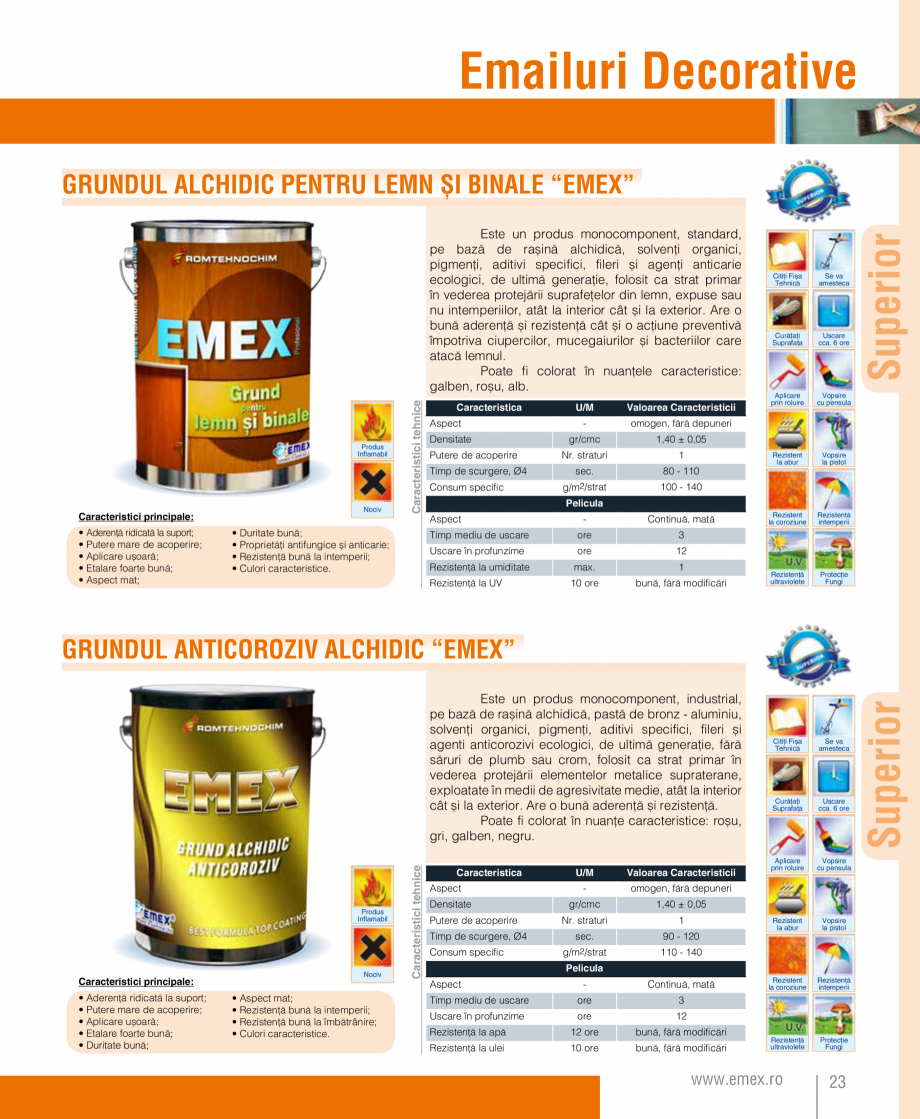 Pagina 24-Catalog  produse Emex  Catalog, brosura Romana tecție
Fungi

Superior

VOPSEAUA SUPERLAVABILĂ DE...