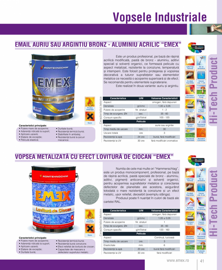 Pagina 42-Catalog  produse Emex  Catalog, brosura Romana ină alchidică, pastă de bronz - aluminiu și...