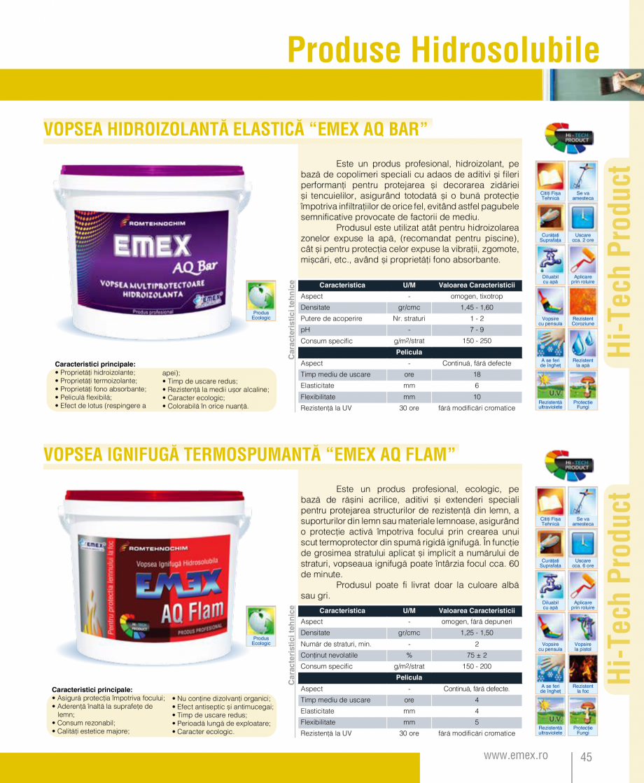 Pagina 46-Catalog  produse Emex  Catalog, brosura Romana rofunzime

ore

12

Rezistență la umiditate

24 ore...