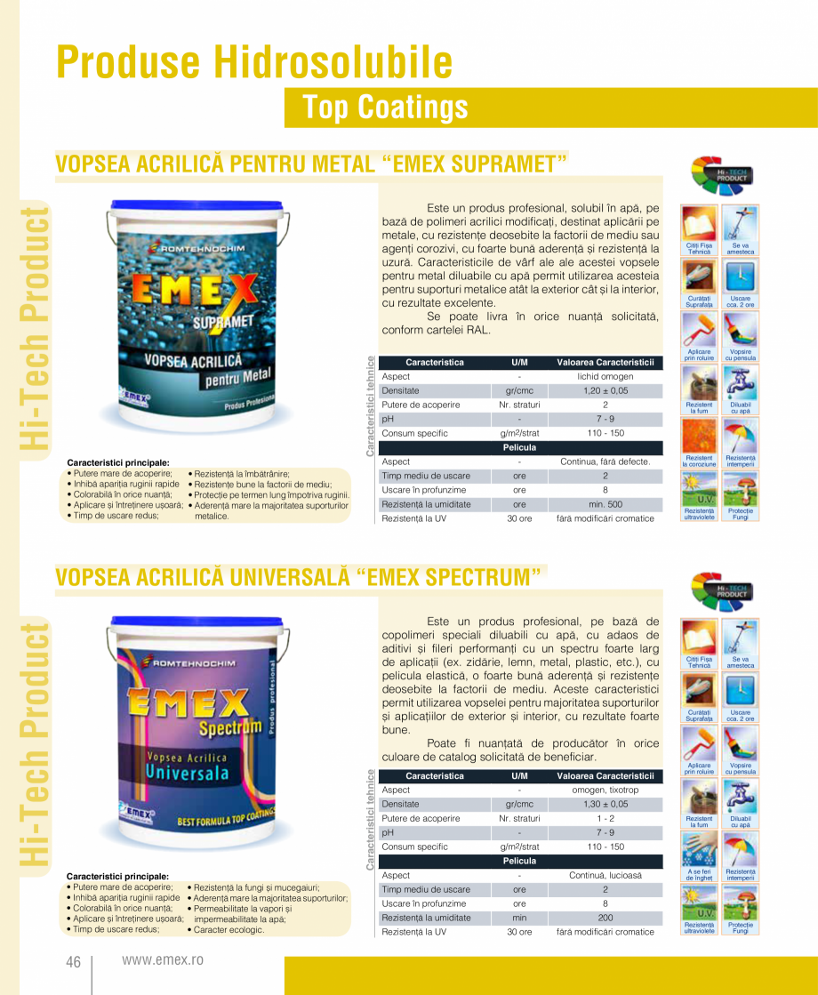 Pagina 47-Catalog  produse Emex  Catalog, brosura Romana  bune la protejarea
lemnului.

• Aspect transparent...