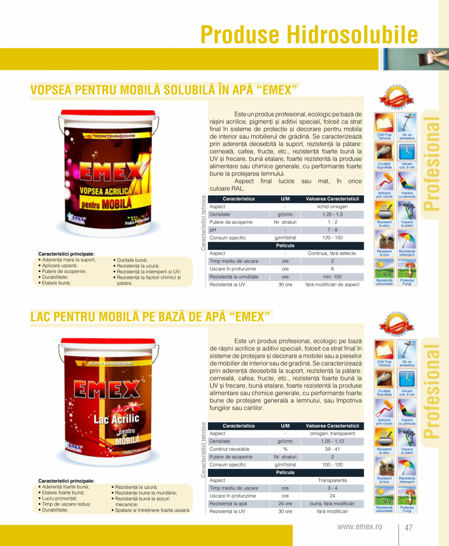 Pagina 48-Catalog  produse Emex  Catalog, brosura Romana re

bună, fără modificări

Rezistență la UV

30...