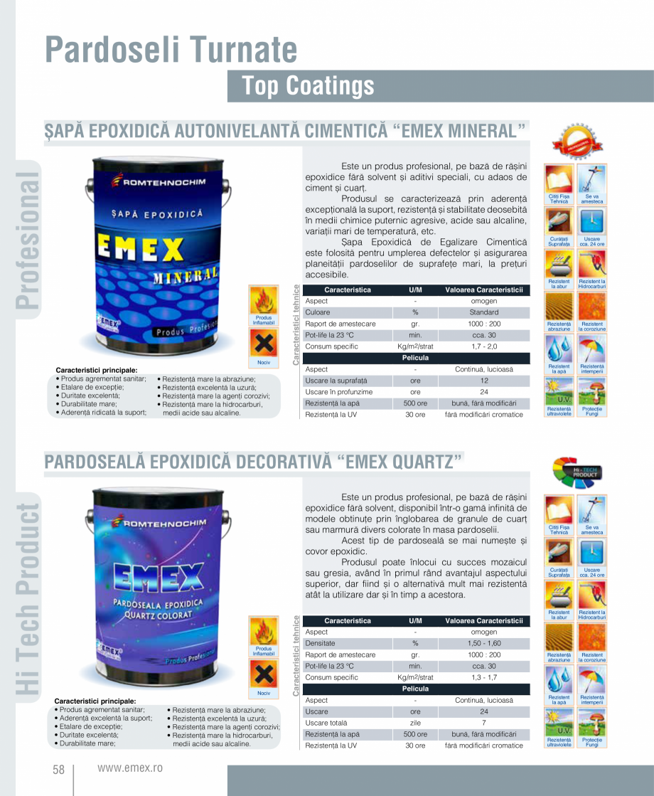 Pagina 59-Catalog  produse Emex  Catalog, brosura Romana  bună la zgâriere;
• Permeabilitate la vapori și...