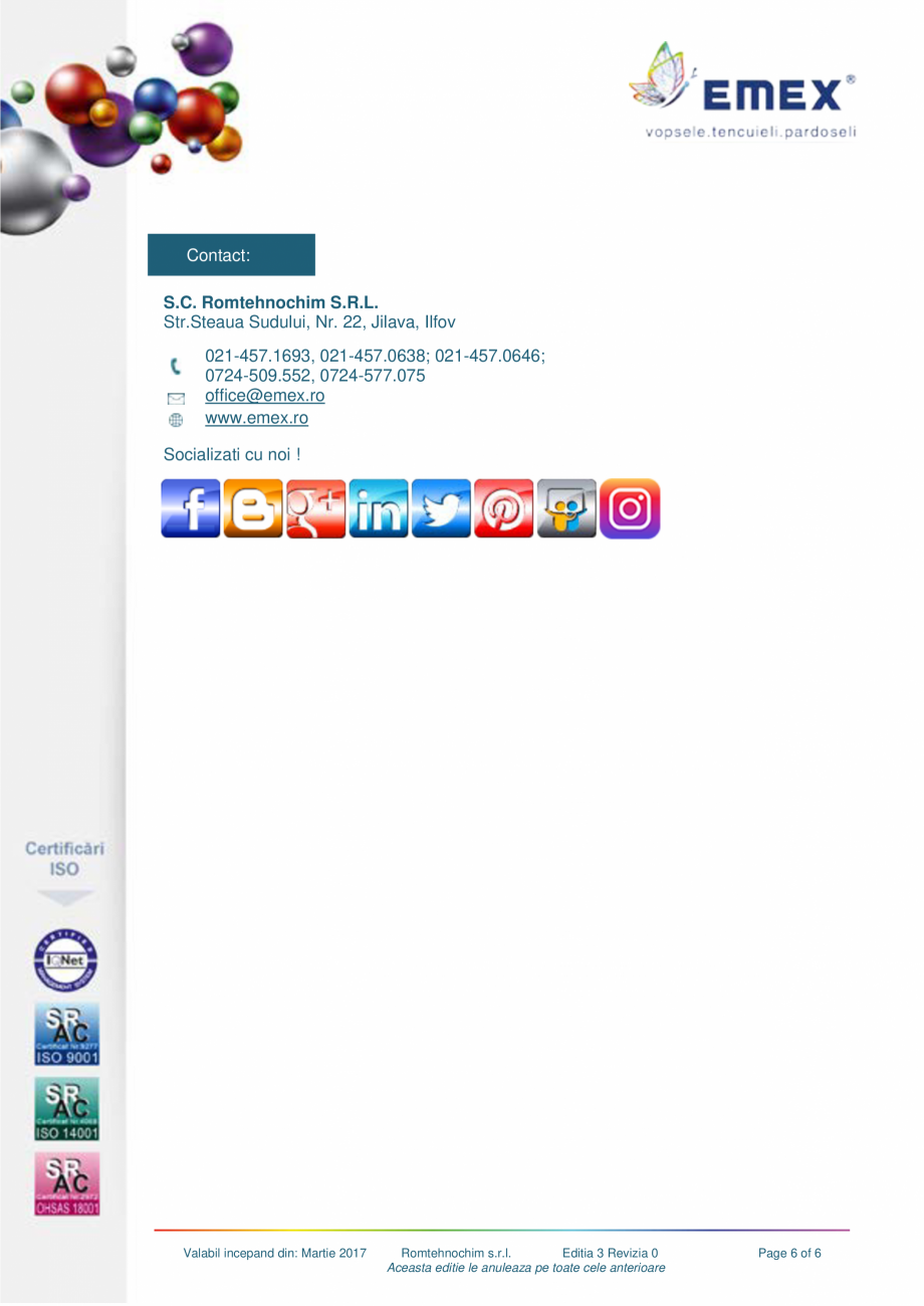 Pagina 6-Tencuiala decorativa structurata silicatica EMEX Fisa tehnica Romana  zonele atacate de mucegai se...