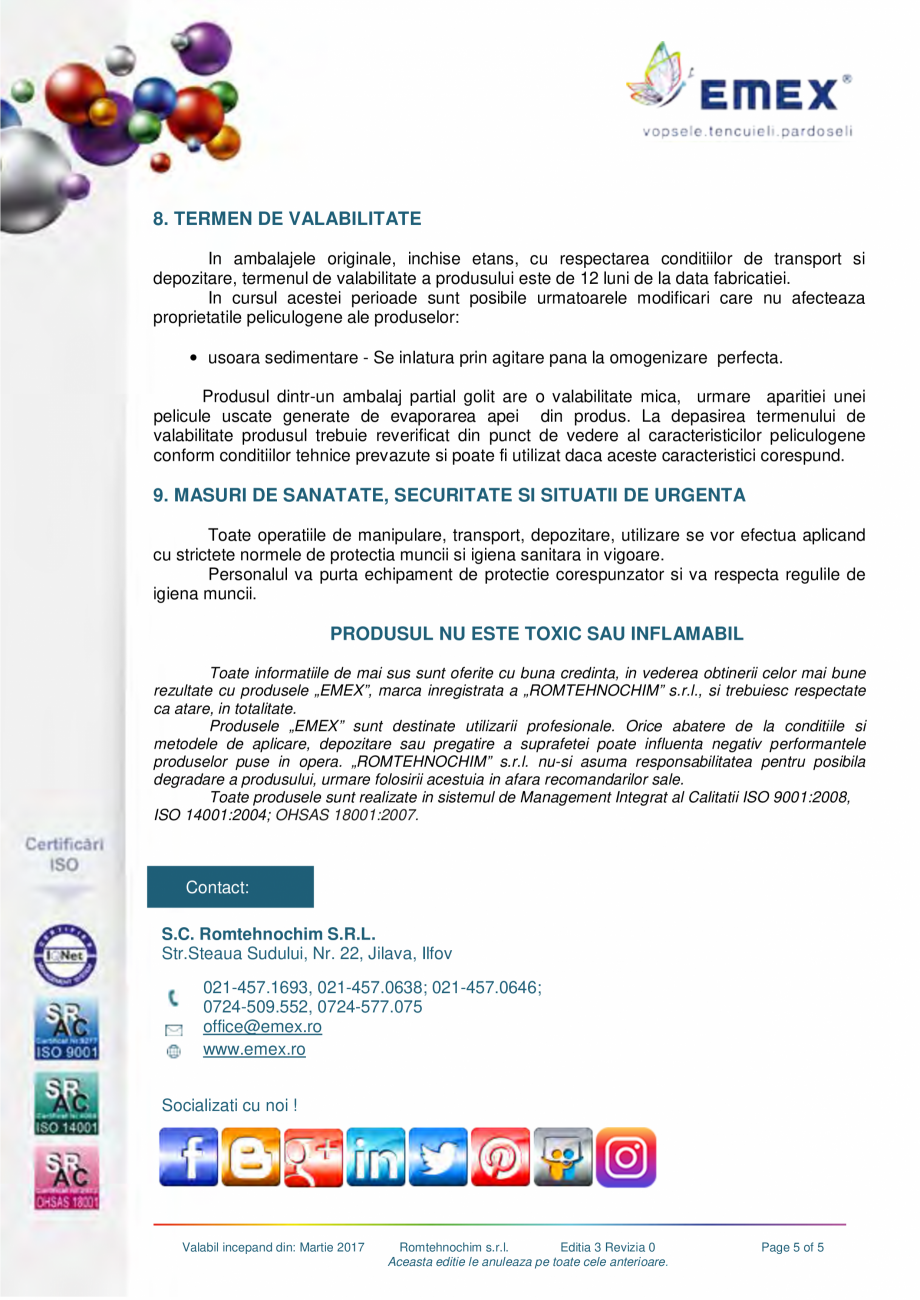 Pagina 5-Tencuiala decorativa praf piatra EMEX PRAF DE PIATRA Fisa tehnica Romana fluenta hotaratoare asupra ...