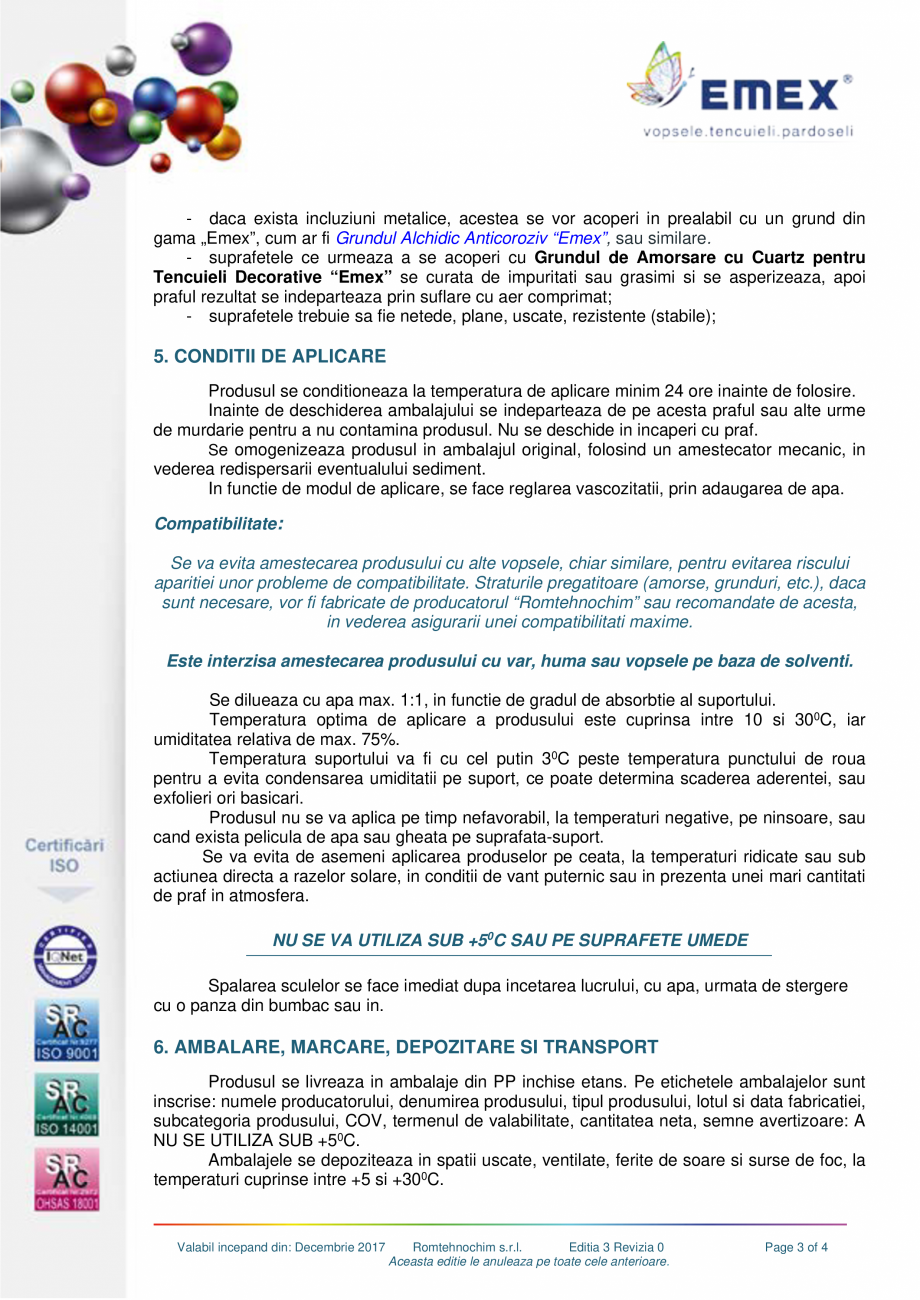 Pagina 3-Grund amorsare tencuieli decorative EMEX GRUND QUART Fisa tehnica 
Aspect

2.

Densitate, la 200C

3...