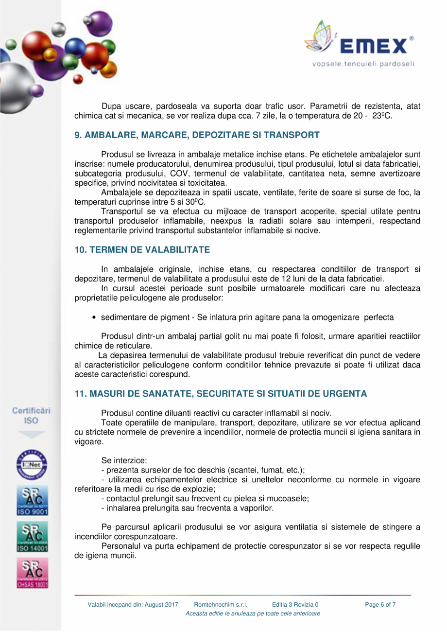 Pagina 6-Pardoseala epoxidica decorativa Emex Multicolor EMEX Fisa tehnica Romana e si nivelare cu piepteni...