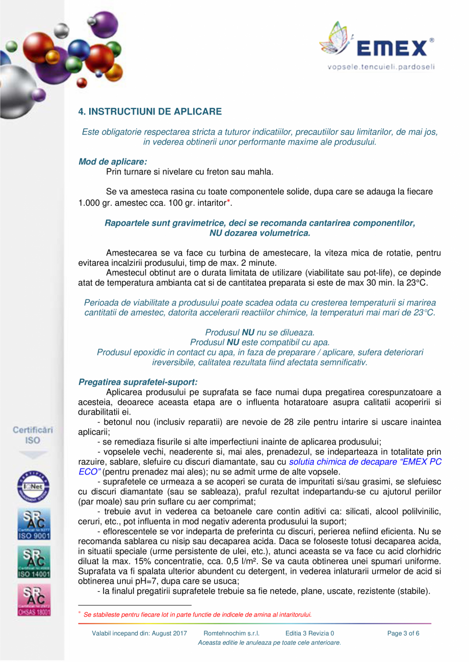 Pagina 3-Sapa epoxidica cimentica Emex mineral EMEX Fisa tehnica Romana pecializat, cu
experienta in domeniul...
