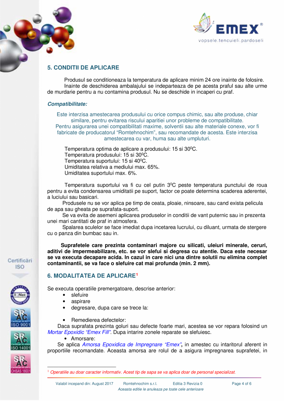 Pagina 4-Sapa epoxidica cimentica Emex mineral EMEX Fisa tehnica Romana n, tixotrop

examinare vizuala
...