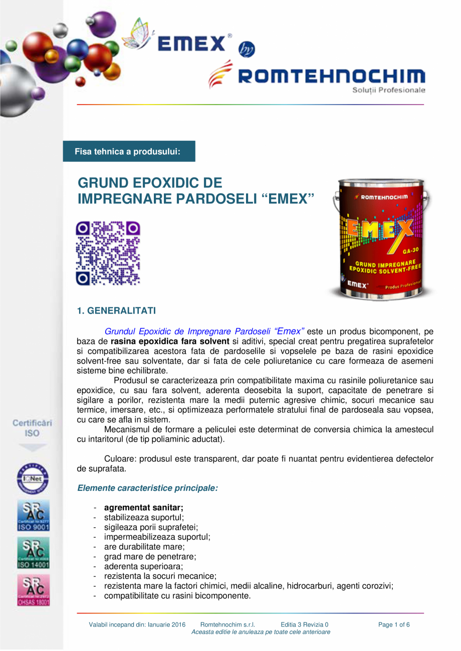 Pagina 1 - Amorsa epoxidica solvent free EMEX GRUND DE IMPREGNARE Fisa tehnica Romana Fisa tehnica a...