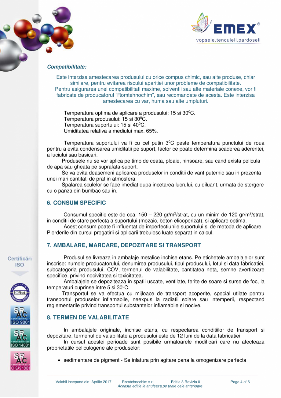 Pagina 4-Vopsea clorcauciuc pardoseala EMEX Fisa tehnica Romana i de tip
13.
14.
15.

Aderenta
la
suport,...