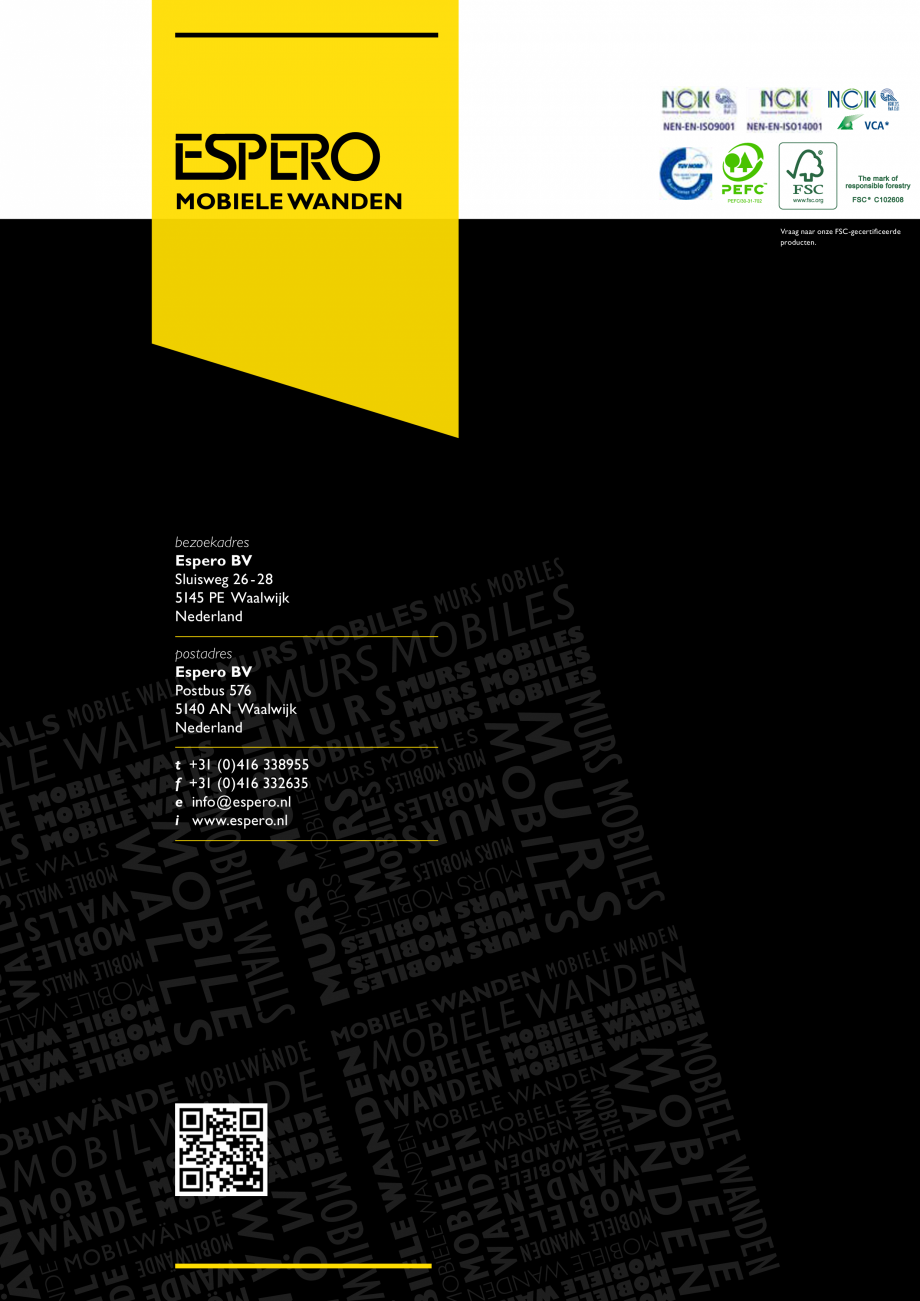 Pagina 5-Paletar pentru pereti mobili, demontabili  ESPERO Fisa tehnica Engleza aliteit d.m.v. Sonico
mobiele...