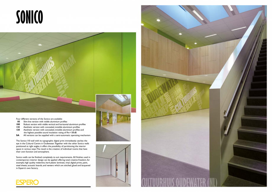 Pagina 4-Pereti mobili, demontabili  ESPERO Sonico Catalog, brosura Engleza THOR HEYERDAHL COLLEGE LARVIK (N)...