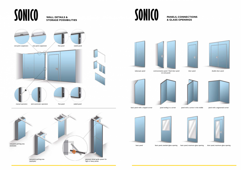 Pagina 13-Pereti mobili, demontabili  ESPERO Sonico Catalog, brosura Engleza ame profile	
horizontal frame...