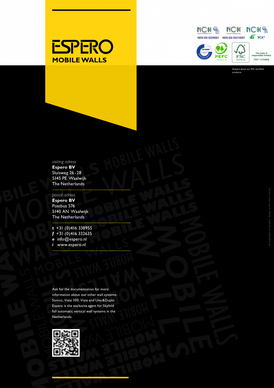 Pagina 7-Pereti mobili, demontabili    ESPERO Uno & Duplo Catalog, brosura Engleza equirements with...