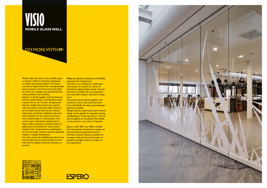 Pagina 2-Pereti mobili, demontabili  ESPERO Visio Catalog, brosura Engleza opment.
End users praise the...